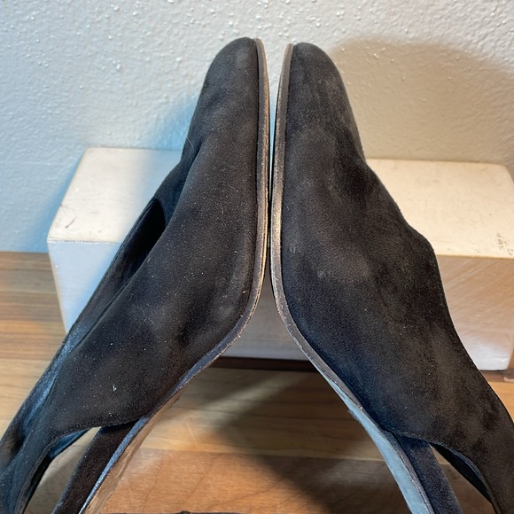 Eileen Fisher Suede Chic Minimal Sling Back Stacked Heel Round Toe Size 8.5 - Picture 5 of 14